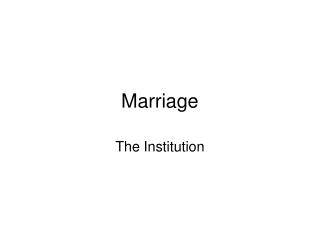  Marriage 