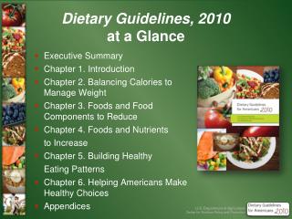  Dietary Guidelines, 2010 at a Glance 