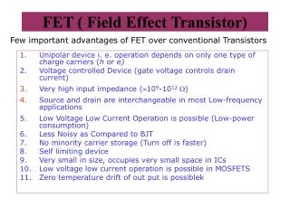  FET Field Effect Transistor 