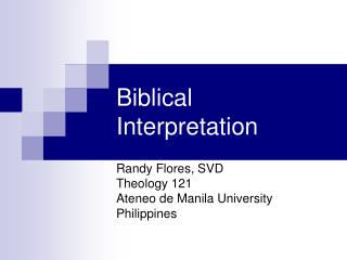  Scriptural Interpretation 
