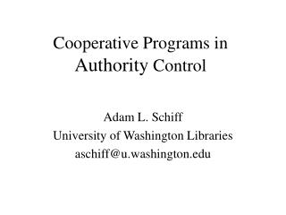 Helpful Programs in Authority Control 