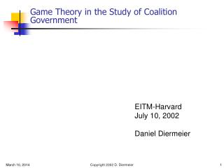  Amusement Theory in the Study of Coalition Government 