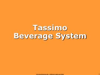  Tassimo Beverage System 