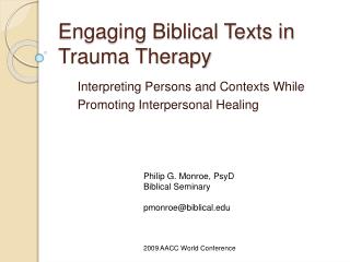  Connecting with Biblical Texts in Therapy 