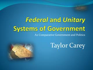  Elected and Unitary Systems of Government 