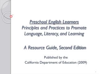  Preschool English Learners Principles and Practices to Promote ... 