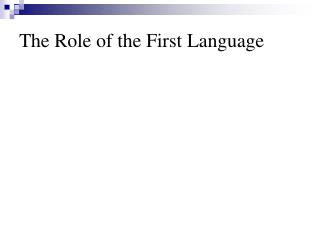  The First's Role Language 