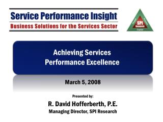  Accomplishing Services Performance Excellence 