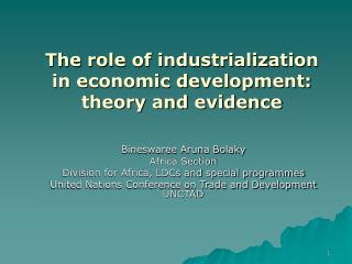  The part of industrialization in financial improvement: hypothesis and confirmation 