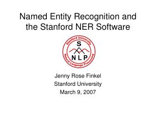  Named Entity Recognition and the Stanford NER Software 
