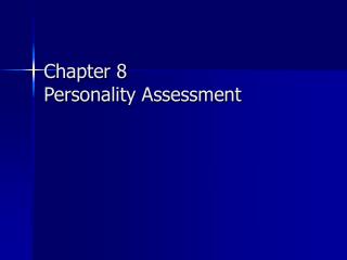  Section 8 Personality Assessment 