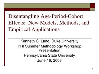  Unraveling Age-Period-Cohort Effects: New Models, Methods, and Empirical Applications 