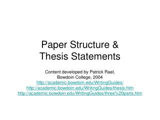  Paper Structure Thesis Statements 