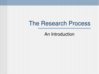  The Research Process 