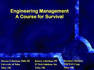  Building Management A Course for Survival 