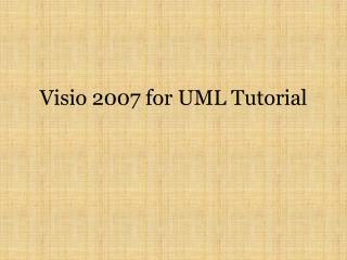  Visio 2007 for UML Tutorial 