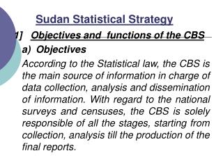 Sudan Statistical Strategy 