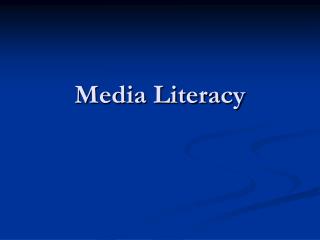  Media Literacy 