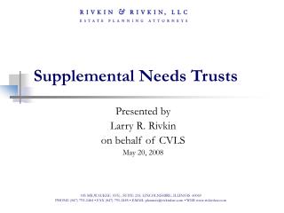  Supplemental Needs Trusts 