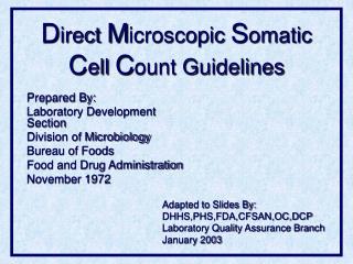  Direct Microscopic Somatic Cell Count Guidelines 