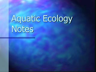  Sea-going Ecology Notes 