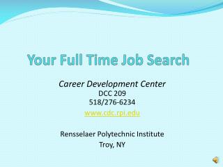  Your Full Time Job Search 