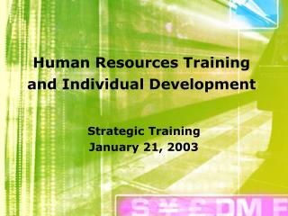  HR Training and Individual Development 