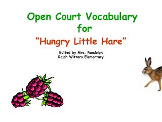  Open Court Vocabulary for 