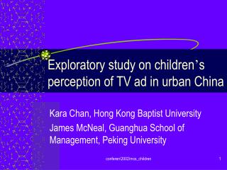  Exploratory study on youngsters s impression of TV commercial in urban China 