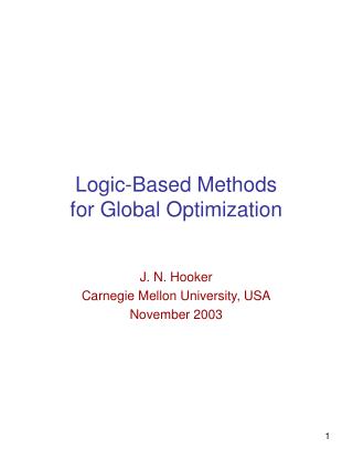  Rationale Based Methods for Global Optimization 