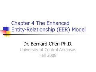  Part 4 The Enhanced Entity-Relationship EER Model 