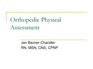  Orthopedic Physical Assessment 