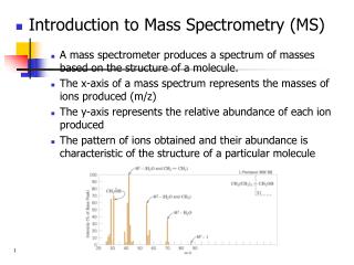  Prologue to Mass Spectrometry MS A mass spectrometer creates a range of masses in view of the structure of a mole 