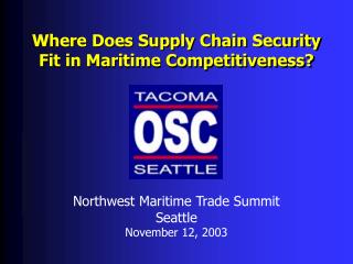 Where Does Supply Chain Security Fit in Maritime Competitiveness 