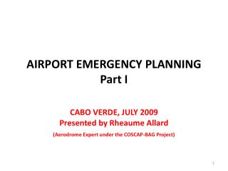  Air terminal EMERGENCY PLANNING Part I 