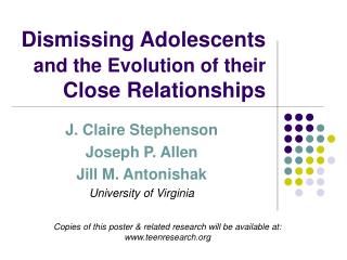  Rejecting Adolescents and the Evolution of their Close Relationships 