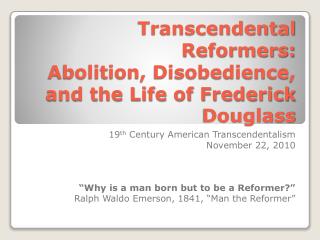  Supernatural Reformers: Abolition, Disobedience, and the Life of Frederick Douglass 