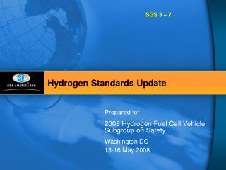  Hydrogen Standards Update 