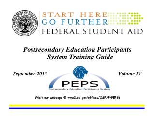  Postsecondary Education Participants System Training Guide September 2006 