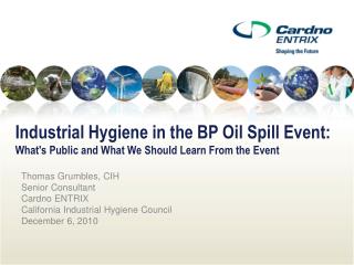  Modern Hygiene in the BP Oil Spill Event: Whats Public and What We Should Learn From the Event 