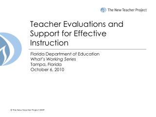  Instructor Evaluations and Support for Effective Instruction 