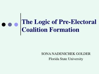 The Logic of Pre-Electoral Coalition Formation 