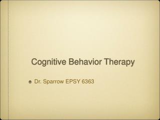  Intellectual Behavior Therapy 