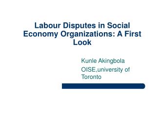  Work Disputes in Social Economy Organizations: A First Look 