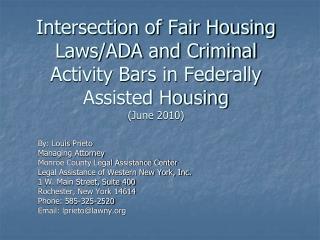  Crossing point of Fair Housing Laws 