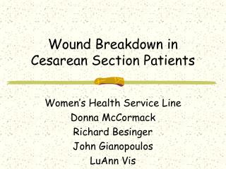  Twisted Breakdown in Cesarean Section Patients 