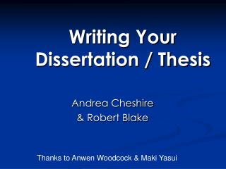  Composing Your Dissertation 