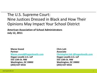  The U.S. Preeminent Court: Nine Justices Dressed in Black and How Their Opinions May Impact Your School District 