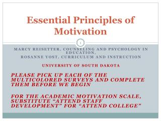  Vital Principles of Motivation 