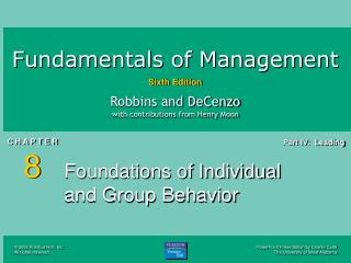  Establishments of Individual and Group Behavior 